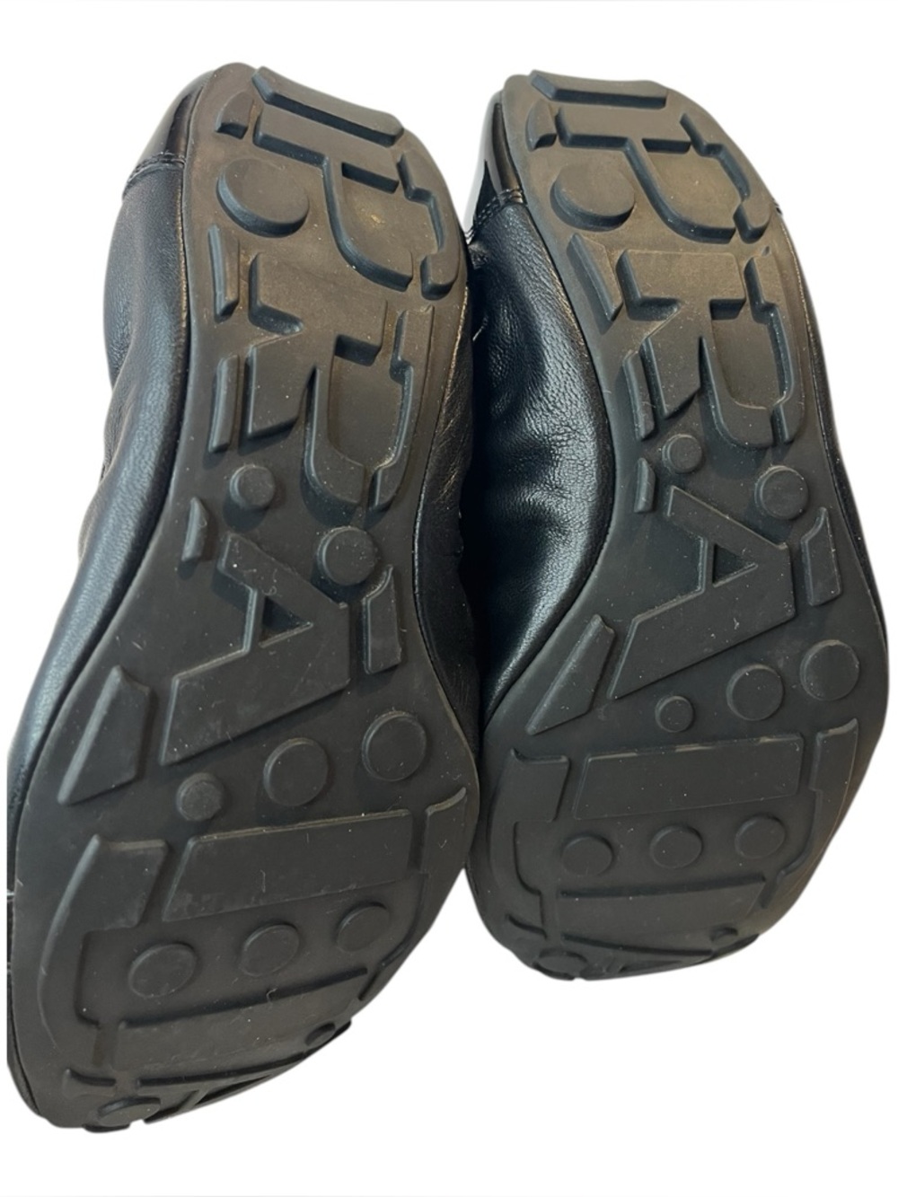 Prada Black Patent Leather Ballet Flats Womens Size 36.5 EU 6.5 US Logo Slip on - Picture 10 of 12